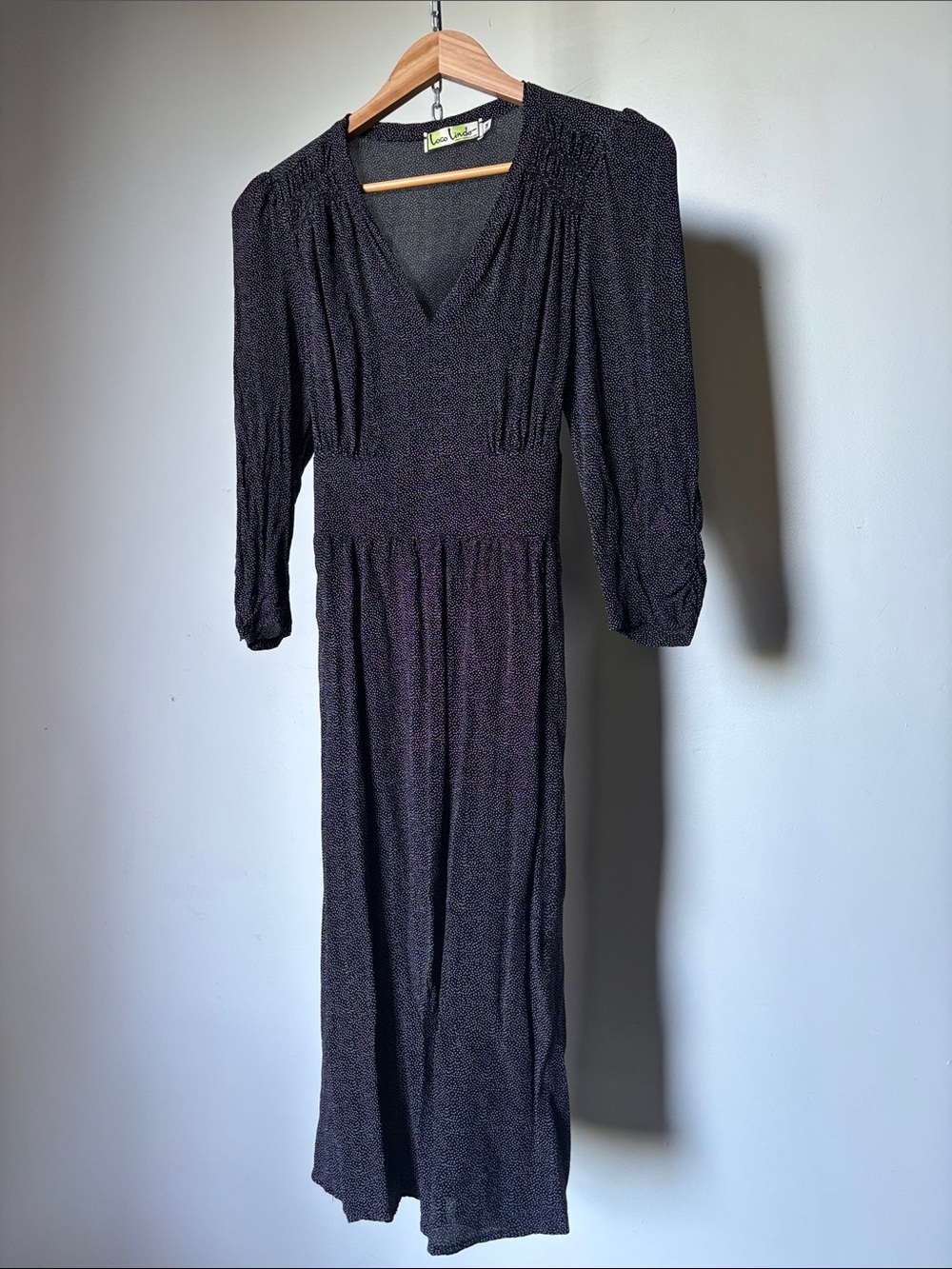 Vintage Black and White Polka Dot Maxi Dress